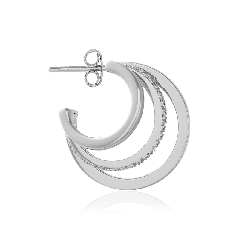 Main Image 2 of Olivia Burton Sterling Silver & Crystal Multi Hoop Earrings