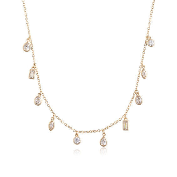 Olivia Burton Gold Tone Classic Crystal Charm Station Necklace