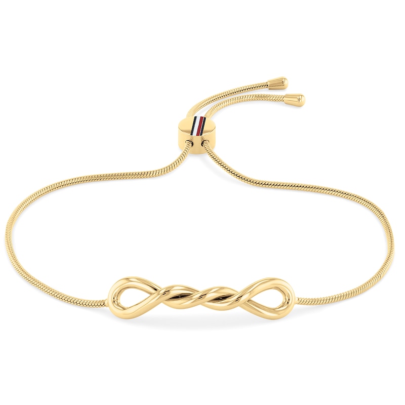 Tommy Hilfiger Gold Tone Logo Slider Bracelet