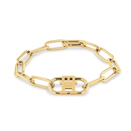Tommy Hilfiger Ladies' Gold Tone Monogram Chain Bracelet