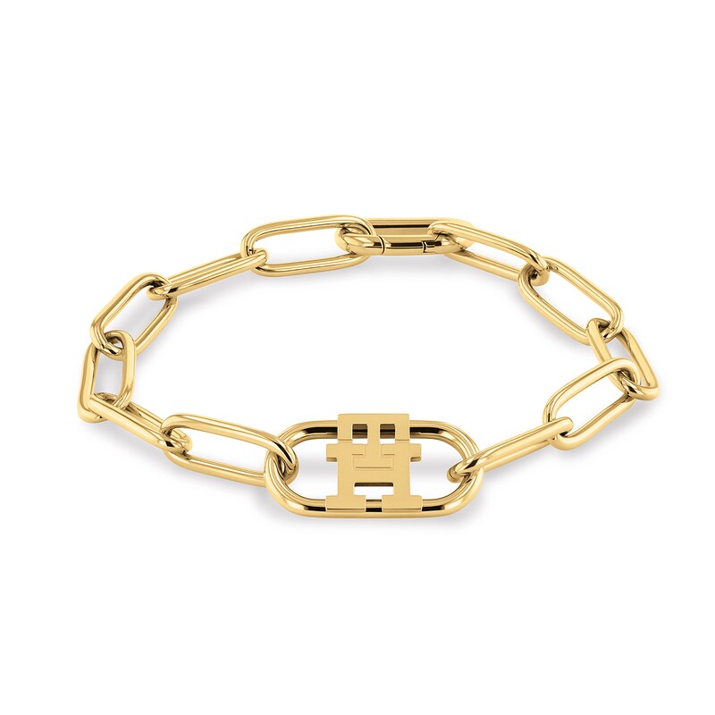 Main Image 1 of Tommy Hilfiger Ladies' Gold Tone Monogram Chain Bracelet