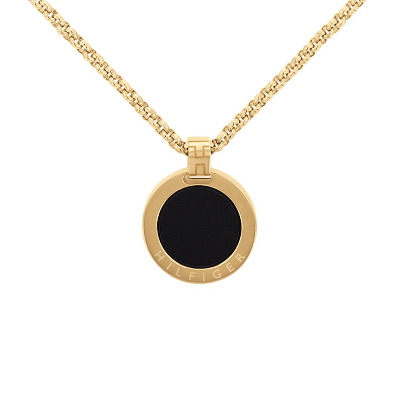 Main Image 3 of Tommy Hilfiger Adjustable Gold Tone IP & Black Onyx Pendant