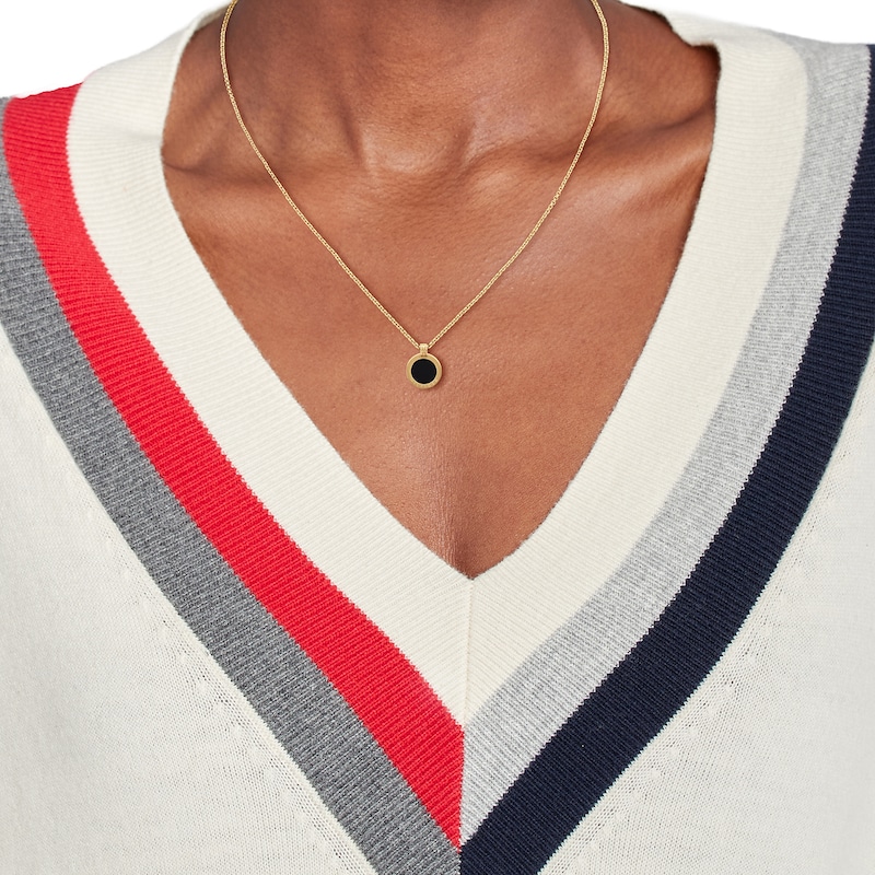 Main Image 4 of Tommy Hilfiger Adjustable Gold Tone IP & Black Onyx Pendant