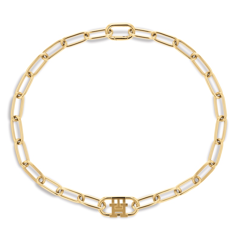 Main Image 1 of Tommy Hilfiger Gold Tone Monogram Chain Necklace