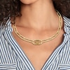 Thumbnail Image 1 of Tommy Hilfiger Gold Tone Monogram Chain Necklace