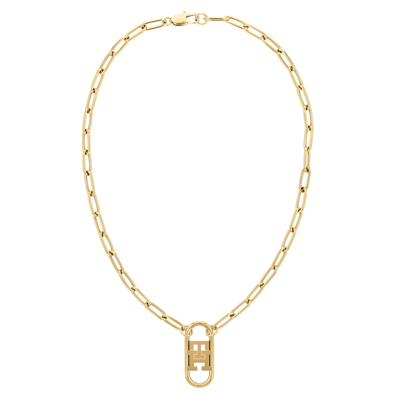 Main Image 1 of Tommy Hilfiger Gold Tone Monogram Chain Pendant