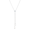 Thumbnail Image 0 of Sterling Silver & Cubic Zirconia Pearl Drop Necklace