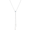 Thumbnail Image 1 of Sterling Silver & Cubic Zirconia Pearl Drop Necklace