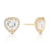 Thumbnail Image 1 of 9ct Yellow Gold & Cubic Zirconia Heart Halo Stud Earring