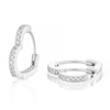 Thumbnail Image 0 of Sterling Silver & Cubic Zirconia Heart Shaped Hoop Earrings