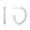 Thumbnail Image 1 of Sterling Silver & Cubic Zirconia Claw Set Half Hoop Earrings