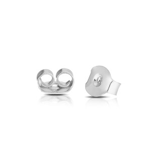 Sterling Silver Cubic Zirconia Fan Huggie Hoop Earrings - World Market