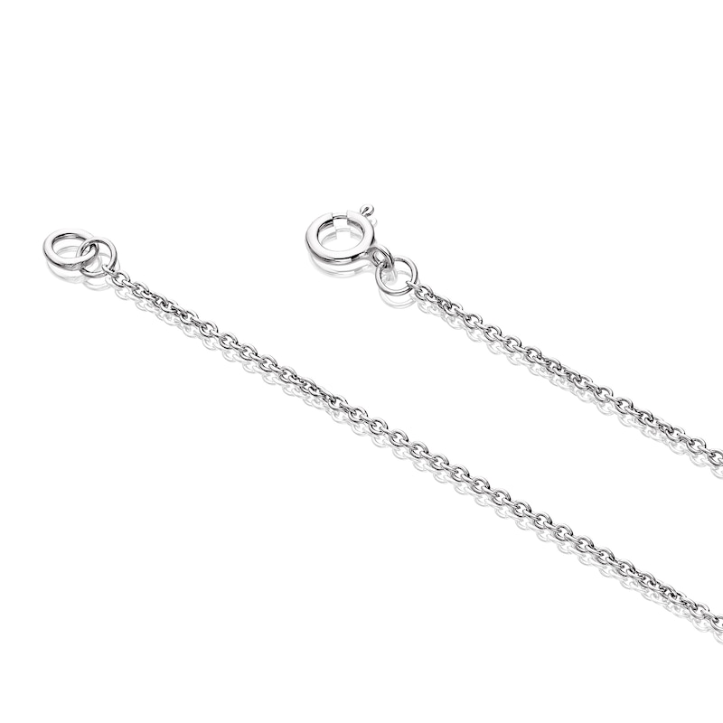 Sterling Silver & Cubic Zirconia Wishbone Shaped Necklace