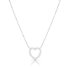 Thumbnail Image 1 of Sterling Silver & Cubic Zirconia Open Heart Necklace