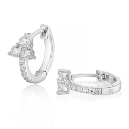 Sterling Silver & Cubic Zirconia Huggie Hoop Earrings