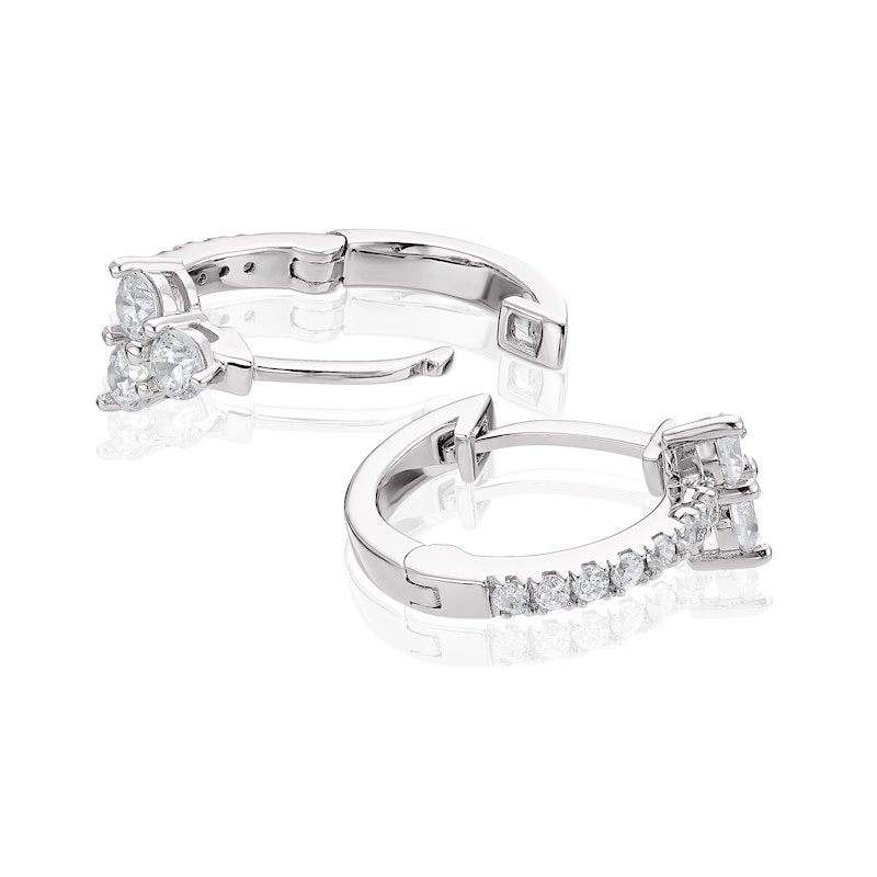 Main Image 2 of Sterling Silver & Cubic Zirconia Huggie Hoop Earrings
