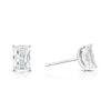 Thumbnail Image 1 of Sterling Silver Emerald Shaped Cubic Zirconia Stud Earrings