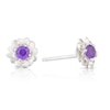 Thumbnail Image 0 of Sterling Silver CZ Primrose February Birth Flower Earrings