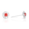 Thumbnail Image 0 of Sterling Silver CZ Carnation January Birth Flower Earrings