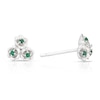 Thumbnail Image 1 of Sterling Silver CZ Hawthorn May Birth Flower Earrings