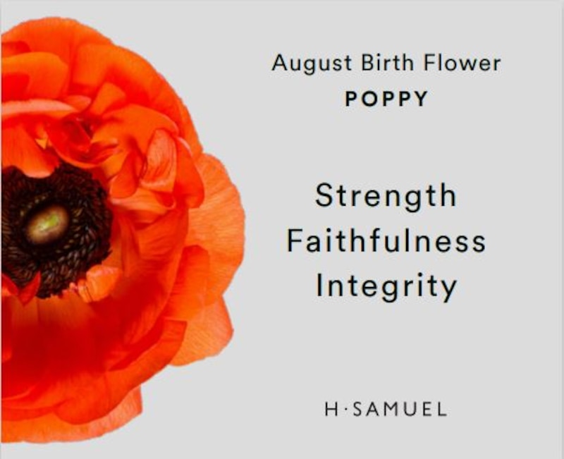 Main Image 3 of Sterling Silver CZ Poppy August Birth Flower Stud Earrings