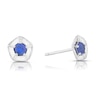 Thumbnail Image 1 of Sterling Silver Created Sapphire September Birth Flower Stud Earrings