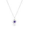 Thumbnail Image 1 of Sterling Silver CZ Primrose February Birth Flower Necklace