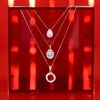 Thumbnail Image 4 of Sterling Silver Pear Shaped Cubic Zirconia Necklace