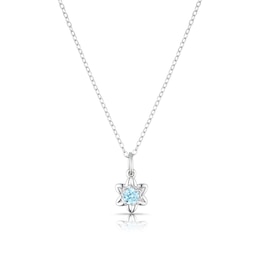 Sterling Silver CZ Daffodils March Birth Flower Necklace