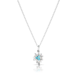 Sterling Silver CZ Holly December Birth Month Necklace