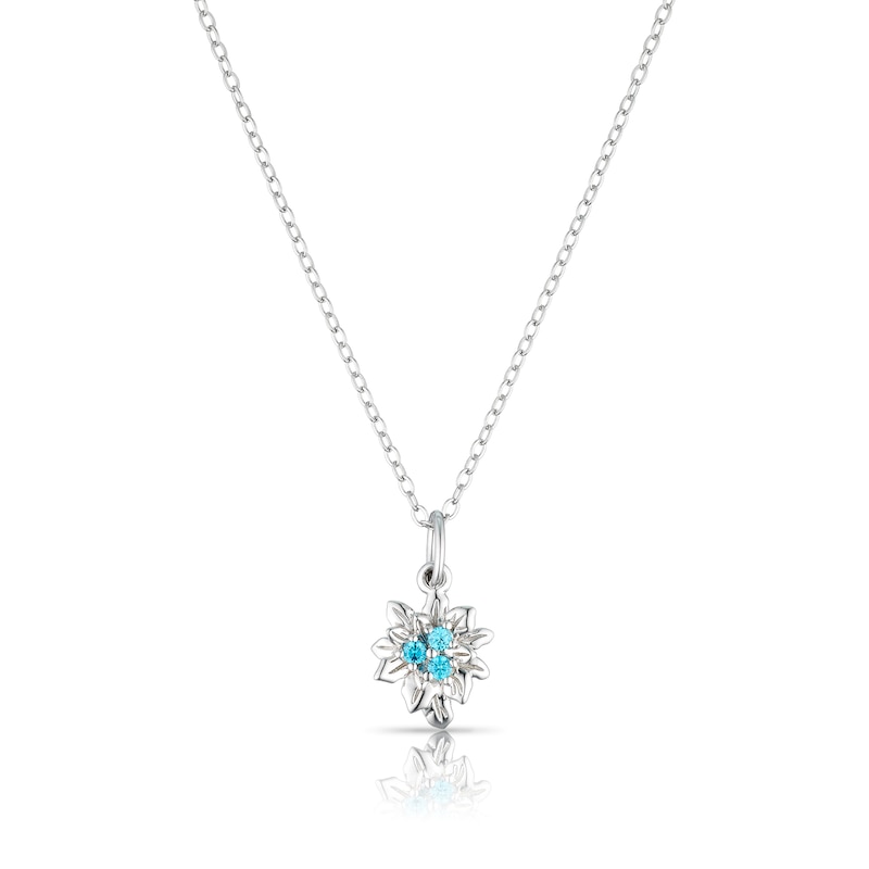 Main Image 1 of Sterling Silver CZ Holly December Birth Month Necklace