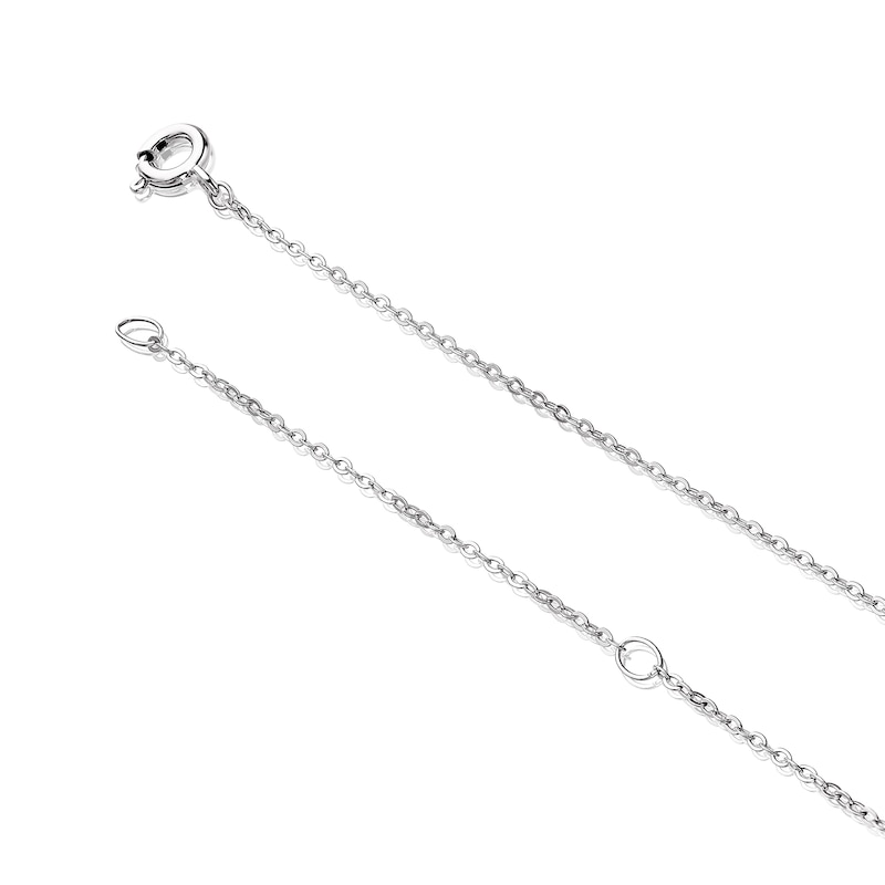Main Image 3 of Sterling Silver CZ Hawthorn May Birth Flower Necklace