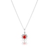 Thumbnail Image 1 of Sterling Silver CZ Waterlily July Birth Flower Necklace