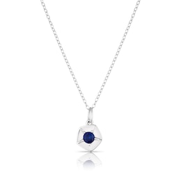 Sterling Silver Aster September Birth Flower Necklace