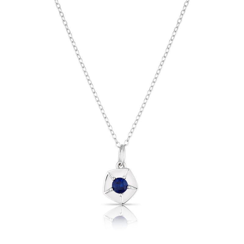 Main Image 1 of Sterling Silver Aster September Birth Flower Necklace