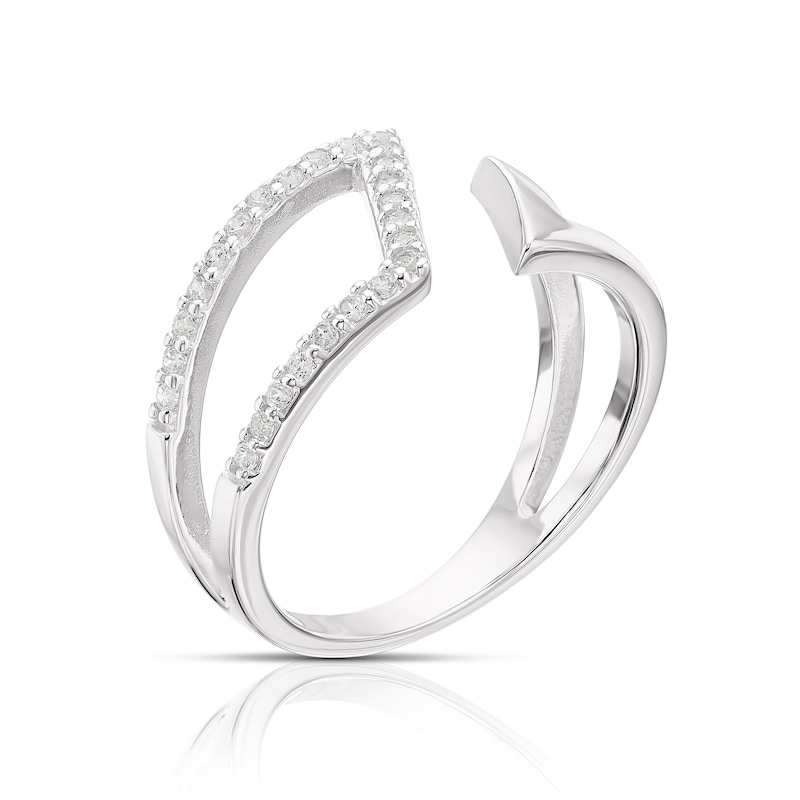 Main Image 2 of Sterling Silver & Cubic Zirconia Fancy Open Ring Size L