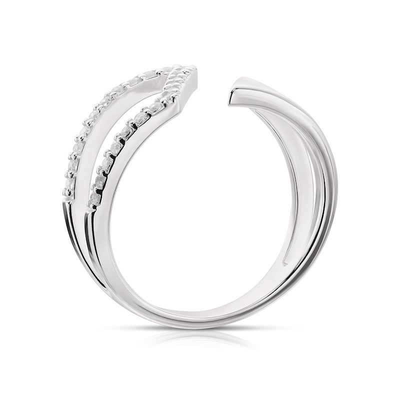 Main Image 3 of Sterling Silver & Cubic Zirconia Fancy Open Ring Size L