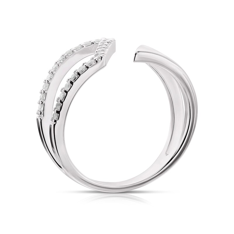Main Image 3 of Sterling Silver & Cubic Zirconia Fancy Open Ring Size P