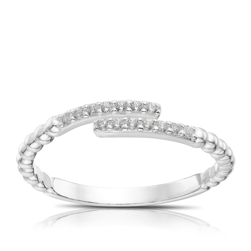 Main Image 1 of Sterling Silver & Cubic Zirconia Wrap Ring Size P