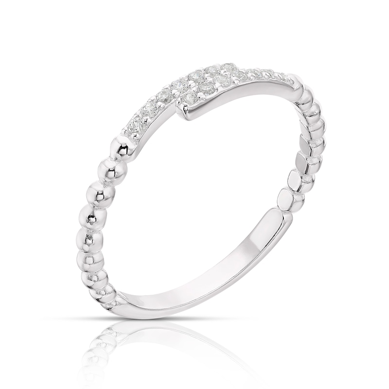 Main Image 2 of Sterling Silver & Cubic Zirconia Wrap Ring Size P