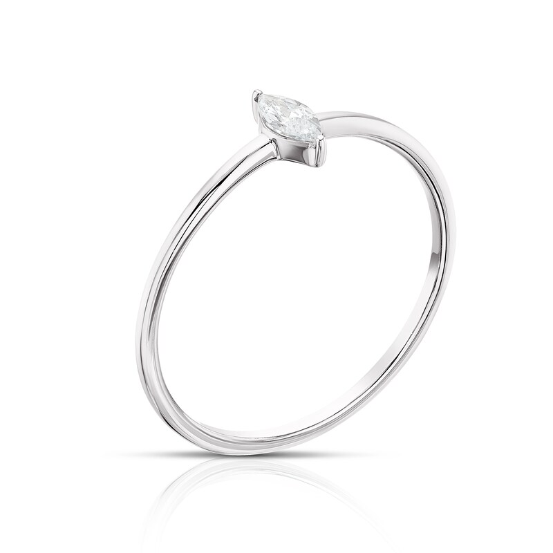 Main Image 2 of Sterling Silver & Cubic Zirconia Marquise Cut Ring Size P
