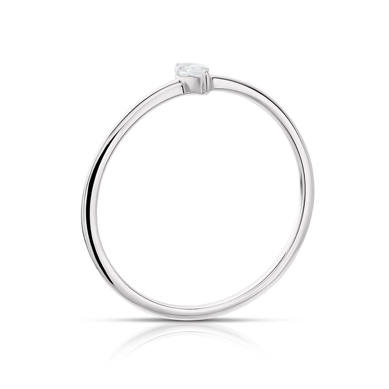 Main Image 3 of Sterling Silver & Cubic Zirconia Marquise Cut Ring Size P