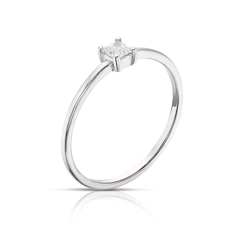Main Image 2 of Sterling Silver & Cubic Zirconia Princess Cut Ring Size L