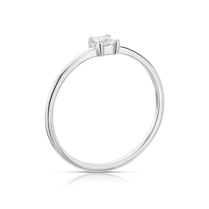 Main Image 3 of Sterling Silver & Cubic Zirconia Princess Cut Ring Size L