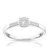 Thumbnail Image 1 of 9ct White Gold 0.10ct Diamond Illusion Set Cluster Ring
