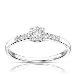 9ct White Gold 0.10ct Total Diamond Solitaire Ring