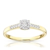 Thumbnail Image 1 of 9ct Yellow Gold 0.10ct Total Diamond Round Cluster Ring