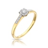 Thumbnail Image 1 of 9ct Yellow Gold 0.10ct Total Diamond Round Cluster Ring