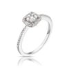 Thumbnail Image 1 of 9ct White Gold 0.20ct Diamond Total Cushion Cluster Ring