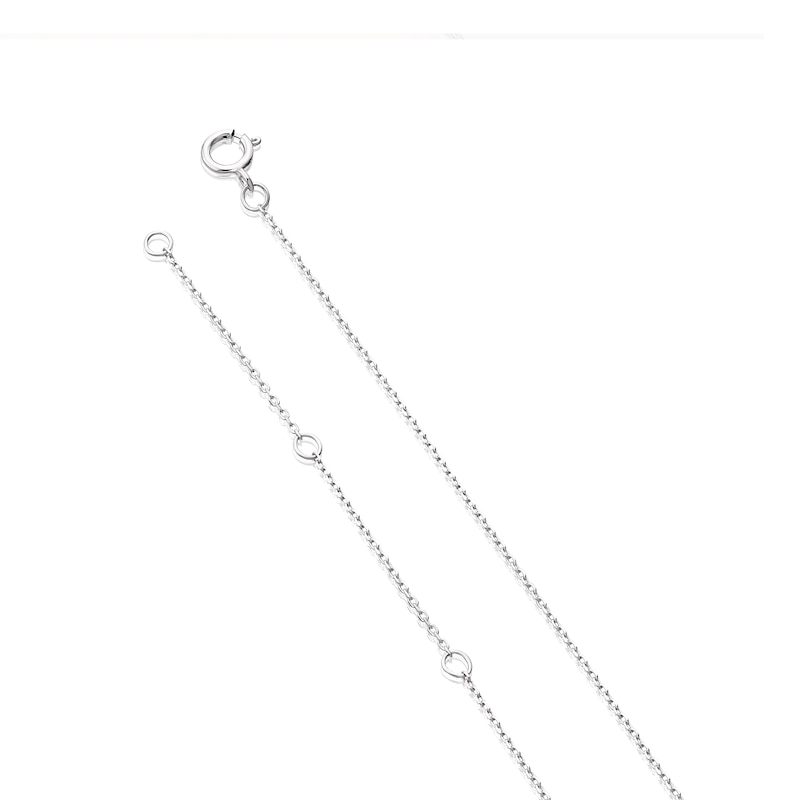 Main Image 2 of 9ct White Gold 0.12ct Diamond Flower Pendant